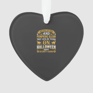 Halloween Black Cats and Pumpkins Security Guard D Ornament