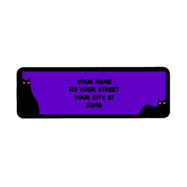 Halloween Black Cats Glowing Eyes Purple Spooky (Front)