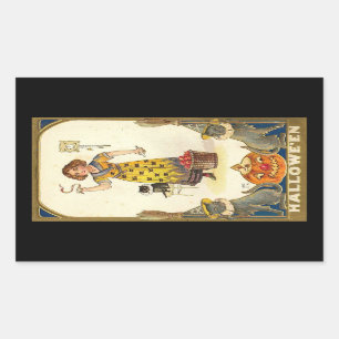 Halloween Black Cats Pumpkin Witch Vintage Sticker