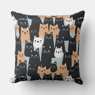 Halloween Black cats Throw Pillow
