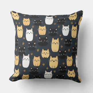 Halloween Black cats Throw Pillow