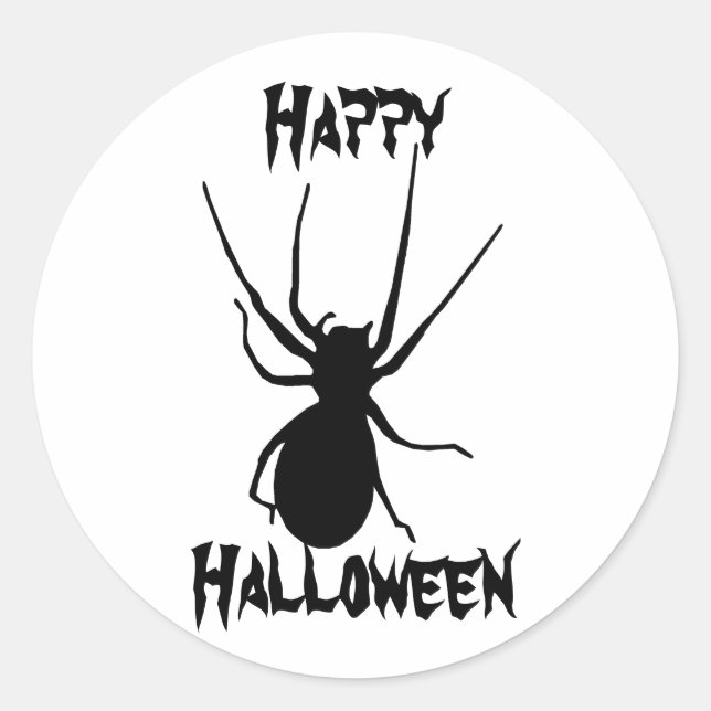 Halloween Black Creepy Spider Stickers (Front)