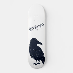 Halloween Black Crow Silhouette Skateboard Deck