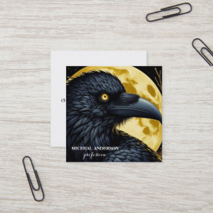 Halloween Black Crow  Square Business Card