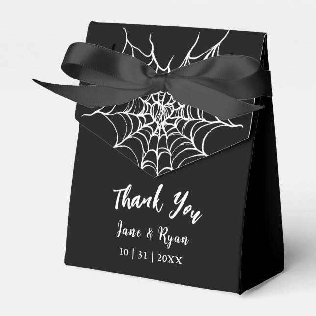  Halloween Black Gothic Wedding Favor Box (Front Side)