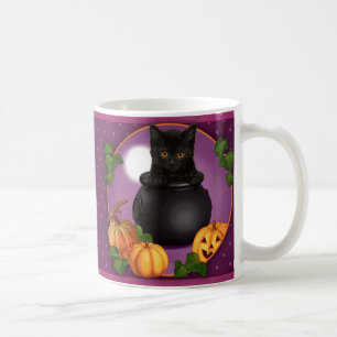 Halloween Black Kitty Coffee Mug
