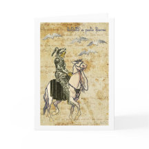 Halloween black knight death skeleton on horse