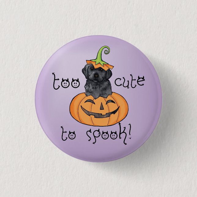 Halloween Black Lab 1 Inch Round Button (Front)