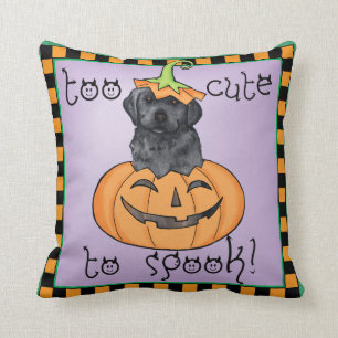 Halloween Black Lab Throw Pillow