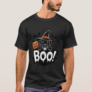 Halloween Black Labrador Retriever Witch Hat Pumpk T-Shirt