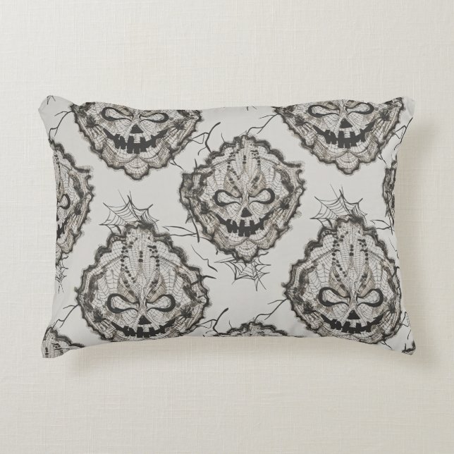 Halloween Black Lace Spiderweb Blanket &  Accent Pillow (Front)