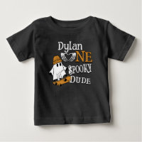 Halloween Black One Spooky Dude 1st Birthday