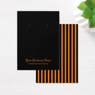 Halloween Black Orange Stripe Earring Display Card