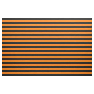 Halloween Black Orange Stripes Pattern Modern Chic Fabric