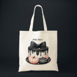Halloween Black Pink Cake Treat Spooky Tote Bag<br><div class="desc">Halloween Black Pink Cake Treat Spooky Tote Bag. Unique,  beautiful,  stylish design. Easy to be personalized. Font style,  size,  and colours can be changed. Matching items are available.</div>