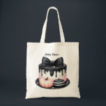 Halloween Black Pink Cake Treat Spooky Tote Bag<br><div class="desc">Halloween Black Pink Cake Treat Spooky Tote Bag. Unique,  beautiful,  stylish design. Easy to be personalized. Font style,  size,  and colours can be changed. Matching items are available.</div>