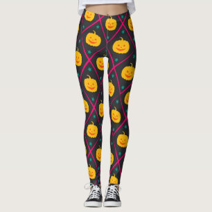 Halloween Black Pink Minimal Pattern Leggings