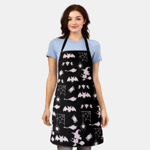 Halloween Black Pink Pattern Apron