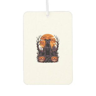 Halloween Black Pitbull Throne Pumpkins Full Moon_ Air Freshener