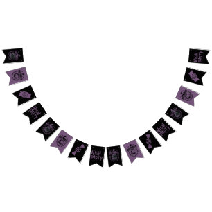 Halloween Black & Purple Garland – Spooky Pumpkin  Bunting Flags