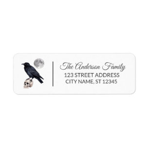 Halloween Black raven crow Custom Family Name