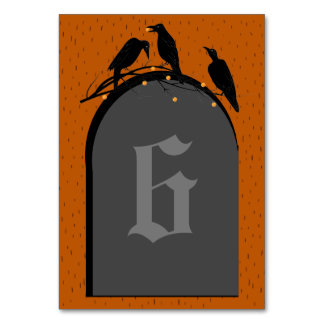Halloween Black Ravens Spooky Table Number