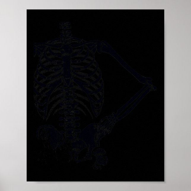 Halloween Black Skeleton Hand on Hip  Poster (Front)