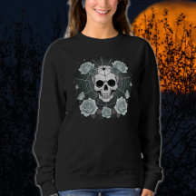 Halloween Black Skulls & Roses Spooky