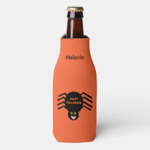 Halloween Black Spider Custom Bottle Cooler