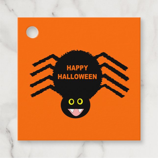Halloween Black Spider Custom Favour Tags (Front)
