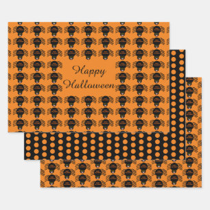 Halloween Black Spider Custom Gift Wrap Set