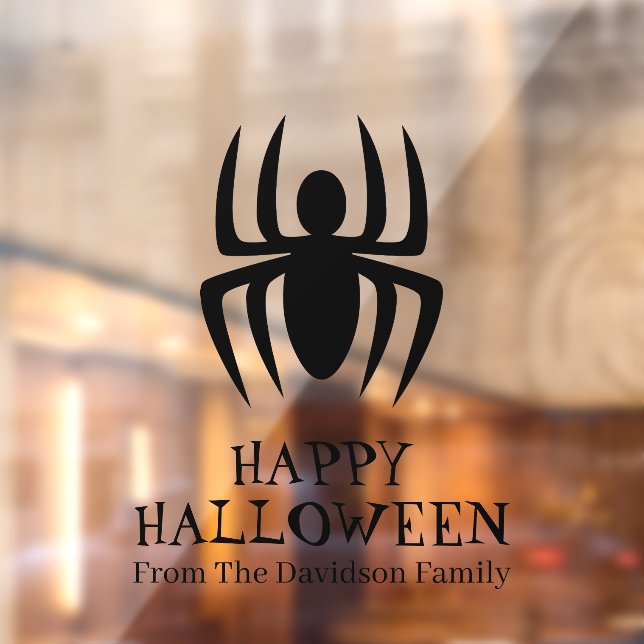 Halloween black spider custom text decoration window cling (Sheet 2)