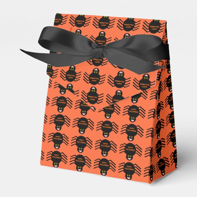 Halloween Black Spider Favour Box (Front Side)