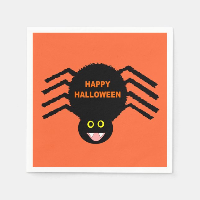 Halloween Black Spider Napkins (Front)