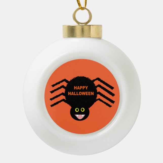 Halloween Black Spider Ornament (Front)