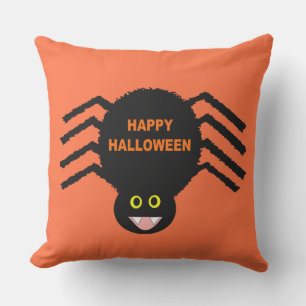 Halloween Black Spider Outdoor Pillow