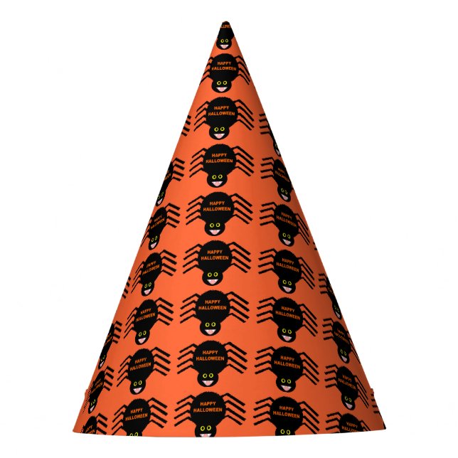 Halloween Black Spider Party Hat (Front)