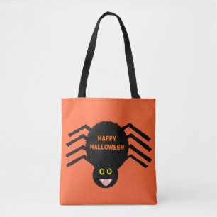 Halloween Black Spider Tote Bag