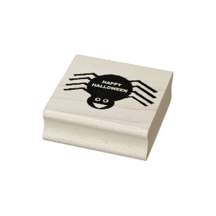 Halloween Black Spider Wood Art Stamp