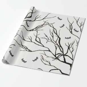 Halloween Black Tree Wrapping Paper