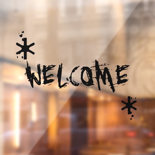 Halloween black welcome custom text scary  window cling (Sheet 2)