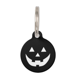 Halloween black white Jack o lantern dog costume Pet Tag