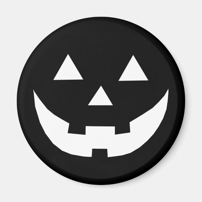 Halloween black white Jack o lantern spooky decor Magnet (Front)