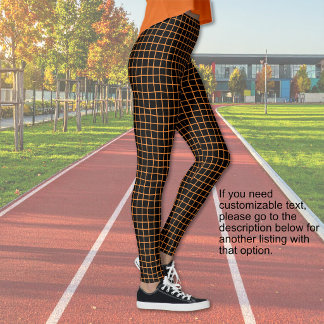 Halloween - Black with orange netting - NO TEXT Leggings