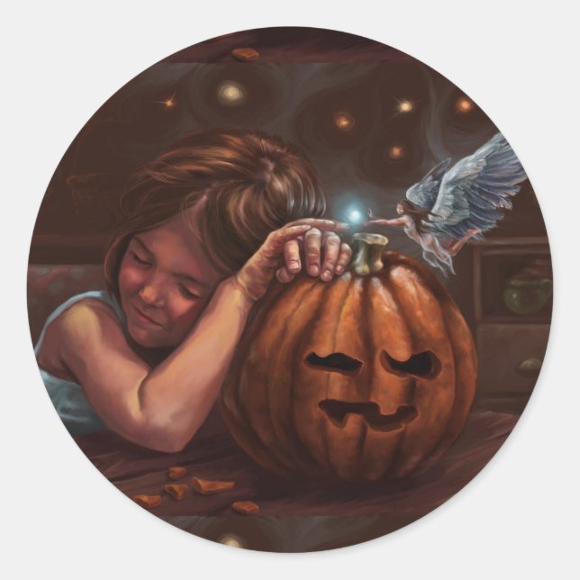 Halloween blessing classic round sticker (Front)