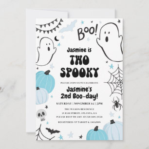 Halloween bleu 2e anniversaire Invitation