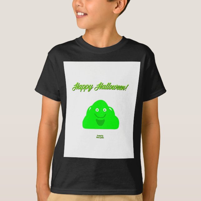 Halloween Blob Boys Black Basic T Shirt (Front)