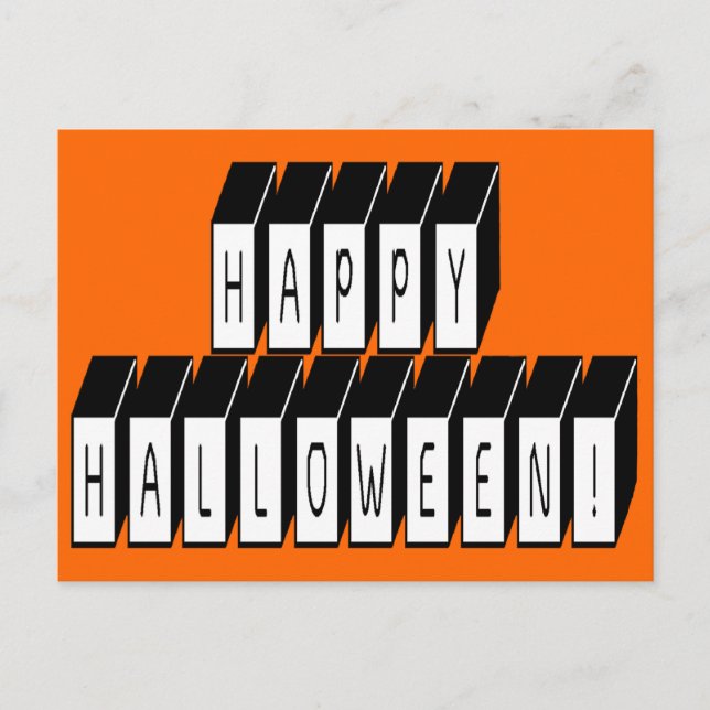 Halloween Block Text Postcard (Front)