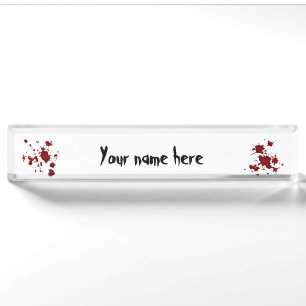 Halloween blood splats nameplate