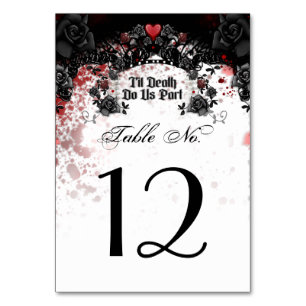 Halloween Blood Splatter Wedding Table Number